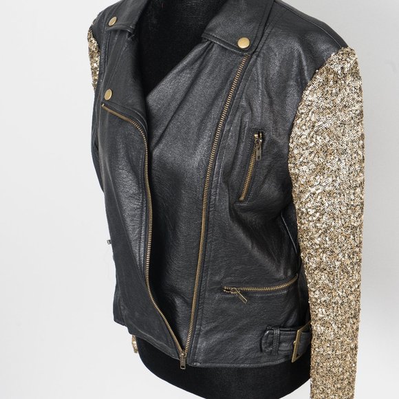NWOT Romeo & Juiet Couture sequin moto jacket -M - Picture 5 of 7